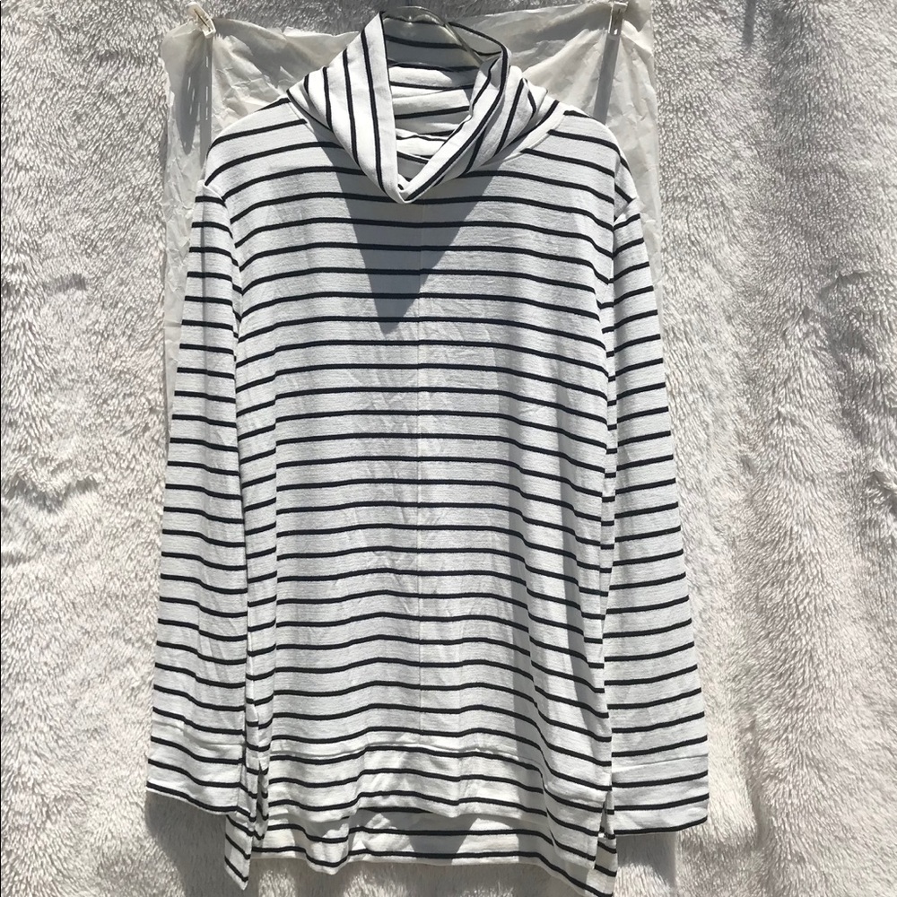 NWT striped tunic with cowl neck